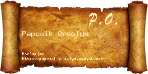 Papcsik Orsolya névjegykártya
